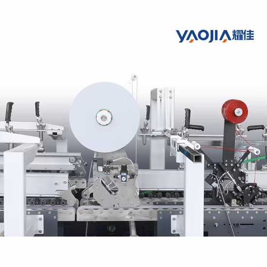 Yaojia Yjc-1200 Folder Gluing Machine Produce Crash Lock Wine Box Folding Carton Pasting Forming Machine Pizza Box Folding Gluing Machine