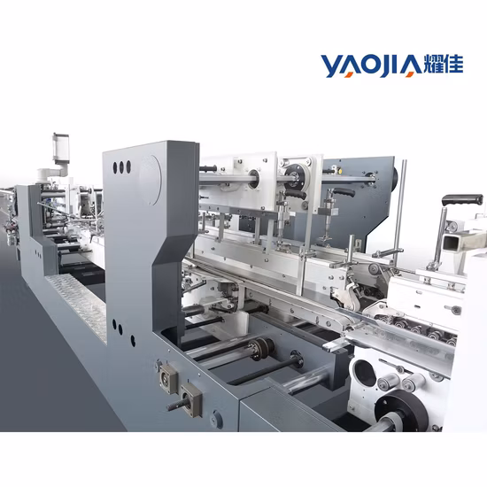 Yaojia Yjc-1200 Folder Gluing Machine Produce Crash Lock Wine Box Folding Carton Pasting Forming Machine Pizza Box Folding Gluing Machine